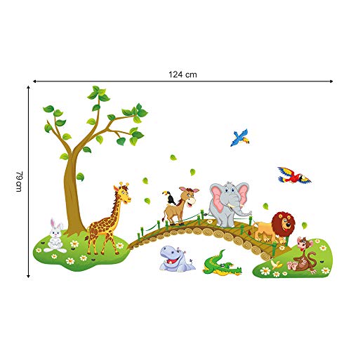 Vinilo decorativo animales selva para pared 48.8x31 in miniatura 4