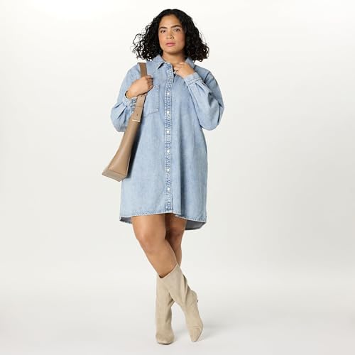 Image of The Drop Womens Katerina Denim Shirtdress