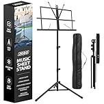 ZENO Music Stand | Music Stands for Sheet Music, Books, Notes | Music Sheet Stand with Music Sheet Clip Holder, Foldable Design & FREE Carry Bag | Heavy Duty Stand | Easy To Carry | Unfolds In Seconds