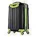 Olympia USA Apache II 21 Inch Expandable Rolling Carry On Lightweight Hardside Double 4 Wheel Spinner Luggage Suitcase with Locking System and Hidden Laptop Compartment, Black/Lime