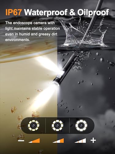 ORASANT Câmera Endoscópica de Lente Dupla com Luz, Boroscópio Hd 1920P com Tela Ips de 5