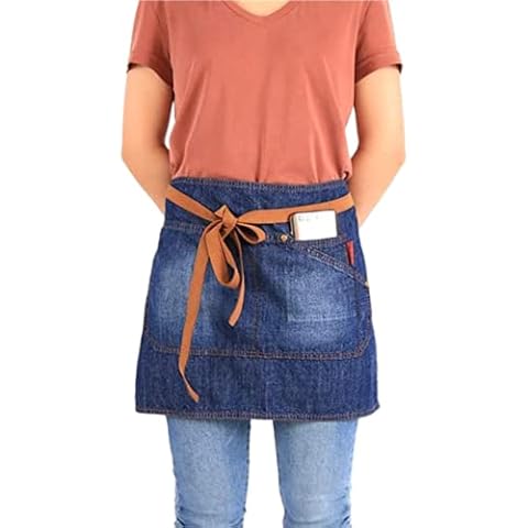 Adjustable Denim Waist Apron with Pockets Cover