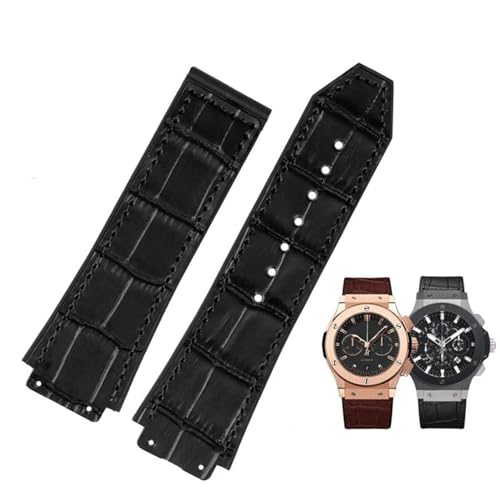 Montre noire bracelet vrai cuir de vachette 26mm style urbain chic