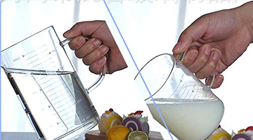 Vaso medidor de vidrio 1000 ml con tapa de bambú miniatura 7