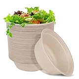 Coztie Suppenschüssel, 100 Stück Einwegschalen 350 ml Suppenschalen Einweg, Zuckerrohr Bagasse Einwegschalen, Kompostierbar Einwegschalen für BBQs Party und Picknick Pappschüsseln 13,5 x 4,5 cm