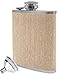 Outdoor Saxx® – Petaca de acero inoxidable de alta calidad, botella de whisky, cierre de rosca de 175 ml. Idea de regalo de madera de arce.