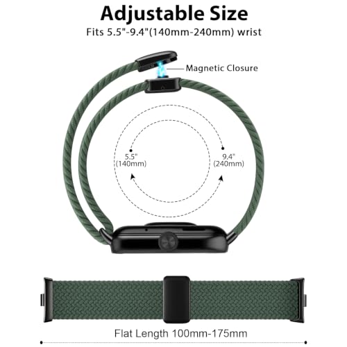 Image of Tobfit Stretchy Nylon Braided Band for Redmi Watch 6 /Redmi Watch5 /4 & Xiaomi Smart Band 8 Pro /9 Pro - Breathable, Adjustable Quick-Release Replacement Strap