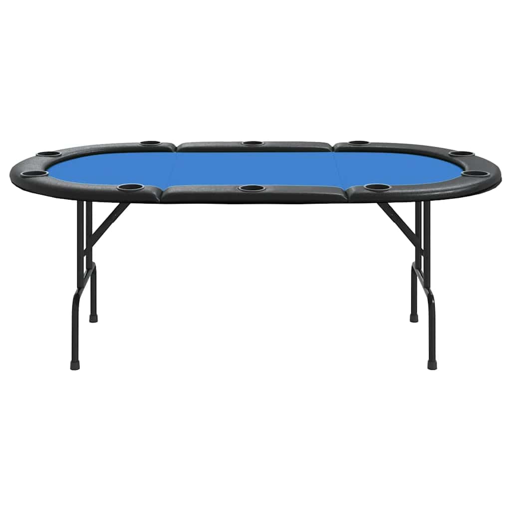 Générique Table de Poker Pliable 10 Joueurs Bleu 207x106x76 cm,Tables de Poker & de jeux-80403