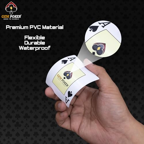 Spielkarten aus 100% Kunststoff, 2-Deck Pokerkarten-Set, Pokergröße, gute Flexibilität & Haltbarkeit, wasserdicht & waschbar, professionelle Spielkarten für Texas Hold'em Poker (Jumbo Index, – Bild 5