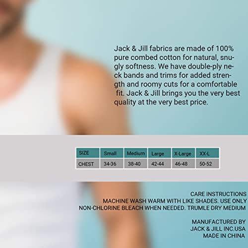 Jill and Jack Men's Undershirts 100% Cotton 2-Pack Athletic Tank Top3