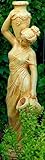 Breite: 34 cm Casa Padrino Jugendstil Wasserspeier Skulptur Frau mit Krügen Beige 34 x H. 139 cm - Barock & Jugendstil Gartendeko
