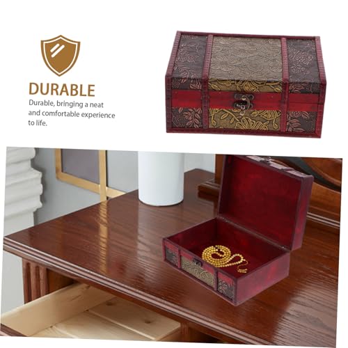 KESYOO 木製レトロ宝箱 ジュエリーストレージケース 環境配慮型耐久仕様 デスクトップ収納 アクセサリー整理用実用収納ボックス