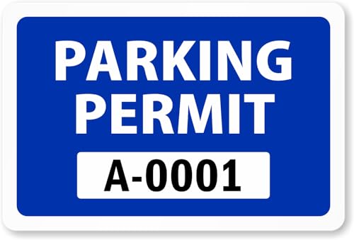 SmartSign (50-Pack) Blue Sequentially Numbered Parking Permit Window Cling Repositionable Labels - 3