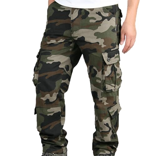 Monos para Mujer Fall 2024 2024 Tactical Pants Camouflage Pants Knee Pads Men's Tactical Trousers Multi-Pockets Military Camo Outdoor Airsoft Combat Hunting Pants I-742 Army Green L
