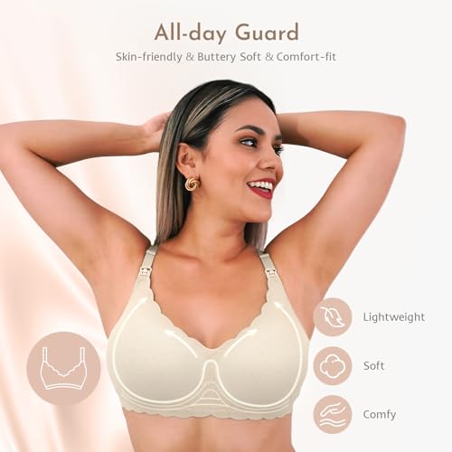 Image of Nursing Bras for Breastfeeding, Seamless Ultra Comfort Maternity Bra, Natural Shape Pregnancy Bras for Women