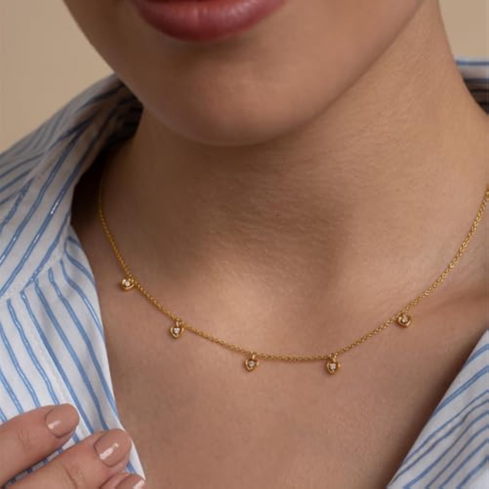 Women's Mini Hearts 925 Sterling Silver Necklace