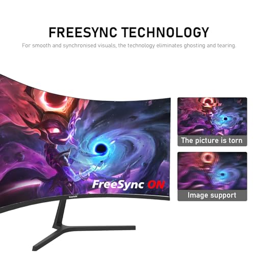 Gawfolk 68,6 cm (27 Zoll) PC-Computer-Bildschirm, 1800R Curved Gaming 250Hz Monitore, FHD 1080p 1ms, Freesync, 98% sRGB, integrierter Lautsprecher, HDMI 2.0, DisplayPort, kompatibel mit Wandmontage 3