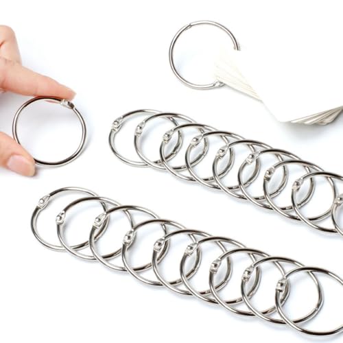 OUDQFCJ 20 Anillas para Cortinas de Ducha Grandes de Metal para Abrir, Argollas para Cortinas de Acero Inoxidable Redondas para Barras de Cortina y Ducha Colgantes (25mm)