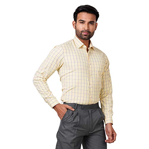 Image of Maharaja Polyester Checkered Office Wear Shirts for Men