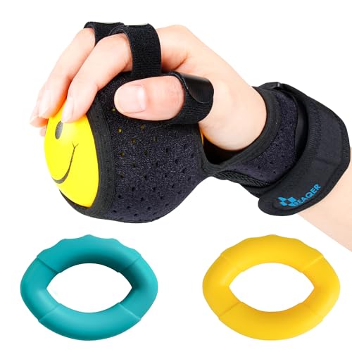 REAQER Grip Strength Ball Finger Device Training Equipment Anti-Spasticity Ball Splint Finger Orthosis for Hand Functional Impairment/Hemiplegia/Stroke