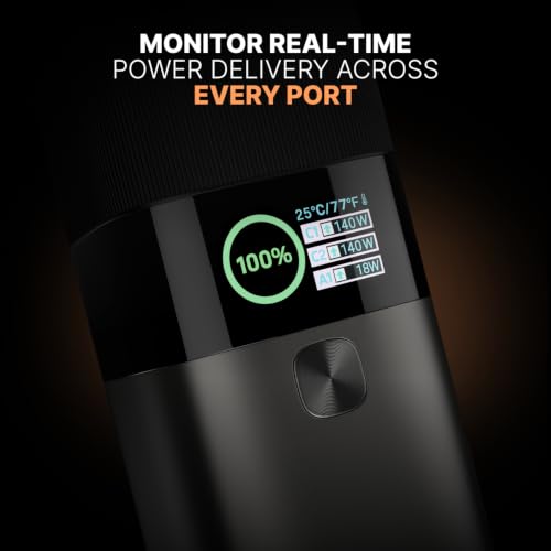 Image of Noise 140W Power Bank : 27600mAh (Max. Flight-Approved Capacity), Charge 3 Devices Simultanesously, Digital Display for Real-time Power Delivery, Advanced Multi-layer Protection (Black)