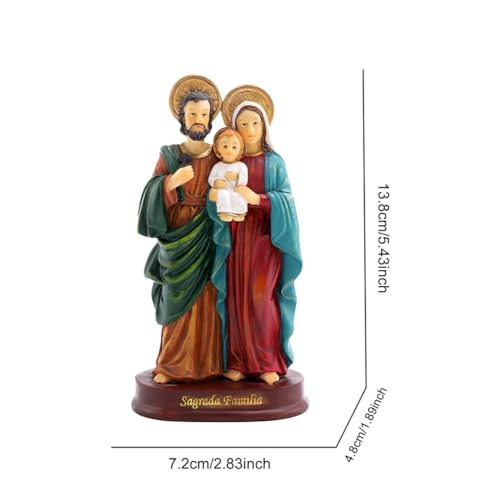 Estatua Sagrada Familia 13.8 cm Figura Religiosa Decorativa miniatura 6
