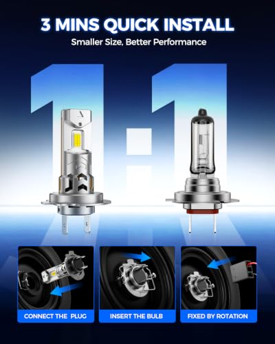 Image of Marsauto - H7 led lights for car - High Performance Halogen Headlight Bulb, High Beam, Low Beam and Fog Replacement Bulb (Contains 2 Bulbs)