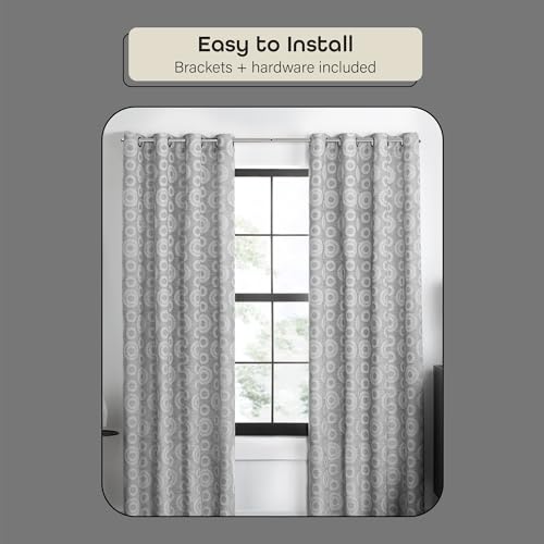 Image of Innovative Dylan Wrap Around Window Curtain Rod - 1 inch Rod Diameter Fits Windows Size 66 inch - 120 inch - Stainless Steel Heavy Duty Drapery Rods for Bedroom, Living Room, Kitchen & Bathroom