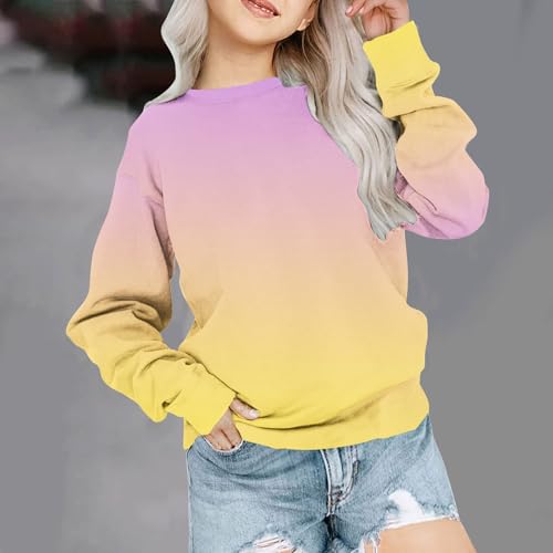 Sweatshirts For Teen Girls Cute Tie Dye Long Sleeve Crew Neck Pullover Tops Casual Kids Preppy Clothes2