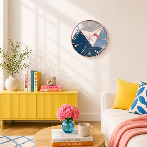 Image of Stylish Analog Wall Clock for Living Room Bedroom Hall | Modern Decorative Wall Watch for Kitchen Office | Elegant Home Wall Clock for Interior Decoration Accessories and Decor (Abstract)