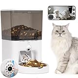 TENECUTE Automatic Cat Feeder with Camera, 5G/2.4G WiFi Automatic Dog Feeder, 2K HD Video...