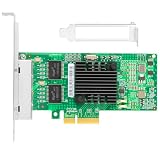 Euqvos for Intel I350-T4 Series 4 Port (Quad) 1.25G Gigabit Ethernet PCI Express 2.0 PCI-E Network Adapter Card (NIC) 10/100/1000 Mbps 4-Lane Card with Intel I350AM2 Chipset 4xRJ45