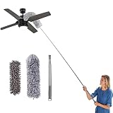 Microfiber Duster for Cleaning, Extendable Cobweb Dusters with 100inch Extension Pole, Bendable Feat