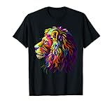 Colorful Lion Head Design Pop Art Style T-Shirt