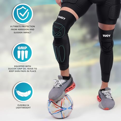 image for TUOY Knee Pad with Shin Guard Pads, Protective Shin/Knee Sleeve Suppor