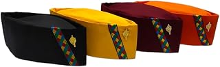 Label AMBEY Cotton Uttarakhand Pahadi Topi, Brahmakamal Uttarakhand Topi, Pahadi Cap, Himachali Cap (Set of 4) Price In India