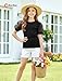 PATPAT Girls Puff Sleeve Top Size 7-8 Ribbed Short Sleeve Black Mesh Blouse Girls Black Dress Shirt Cute Preppy Clothes Kids Smocked Blouse Tunic Tops