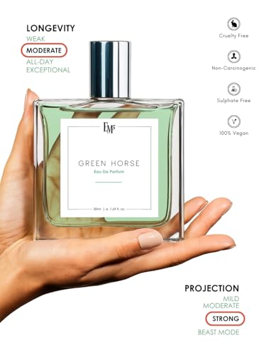 Image of EM5 Green Horse Perfume for Men & Women | Woody Fruity Musky Fresh Aromatic Fragrance | 50 ml Unisex Eau de Parfum Spray | Luxury Gift for Him & Her