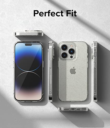 Image of Ringke Air Compatible with iPhone 14 Pro Max Case Cover Transparent Lightweight Soft Flexible TPU Scratch Resistant Natural Form iPhone 14 Pro Max Back Cover - Glitter Clear