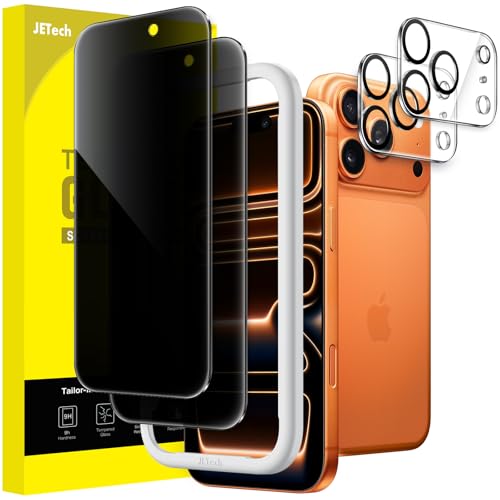 JETech Sichtschutz für iPhone 17 Pro Max 6 9 Zoll mit Kameraschutz Anti-Spy Gehärtete Glas Schutzfolie Einfaches Installationswerkzeug 2 Stück Jeweils
