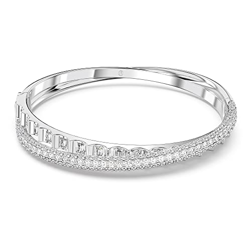 Swarovski Rota bracelet jonc en métal rhodié et cristaux blancs brillants