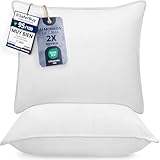 Utopia Bedding Almohadas (2 Unidades), 65 x 65 cm Almohadas de Primera, Fibra Hueca Virgen Siliconada, Almohadas Suave de Fácil Cuidado (Blanco)