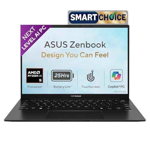 Image of ASUS Zenbook 14 (2026), AMD Ryzen AI 5 430, AMD Radeon iGPU, 16GB RAM, 1TB SSD, FHD+, 14 inch, (35.5 cm), Windows 11, M365 Basic(1 Year)* Office 2024, Jade Black, 1.28 kg, UM3406GA-QL119WS, Co-Pilot+ PC