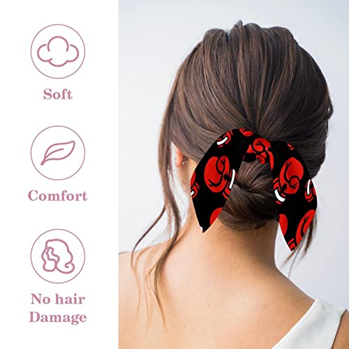 Chouchous cheveux nœuds papillon anti-casse motif boxe rouge
