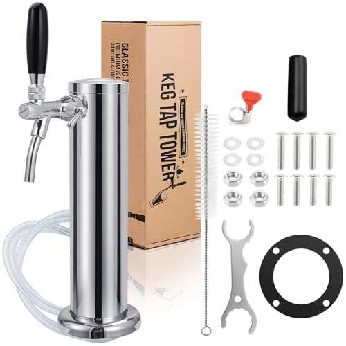 Imaictuu New Adjustable Flow Control Kegerator Tower, Upgraded Single Tap Beer Tower Kegerator Parts...