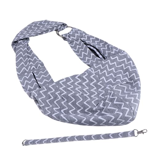 SUPVOX Pet Carrier Bag Soft Pet Carrier Sling Backpack for Dogs Portable Pet Carrier Bag Shoulder Straps Pet Shoulder Bag for Outdoors Travel Hiking (Wave Pattern Light Grey)