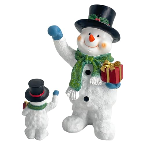 Escultura de nieve navideña - Ornamento de oficina de resina de 10 cm, figura artesanal en miniatura, decoración de mesa de invierno | Decoración de vacaciones para el hogar, oficina, fiesta