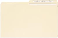 Vista 5 de 100 carpetas Blue Summit de tamaño legal Manila, pestaña de corte de 1/2 para oficina, aula u organización del hogar, papel duradero de 11 puntos