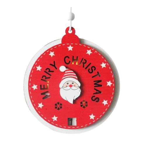 Festive Wood Decorations Christmas Countdown Calendar Santa and Reindeer Hangings Ornaments Holiday Decorations Festive Decorati