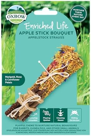 Oxbow Enriched Life - Ramo de Palitos de Manzana - Juguetes para Conejos, cobayas, hámsters, Conejos, Chinchillas, Ratas, jerbos, Accesorios para Animales pequeños